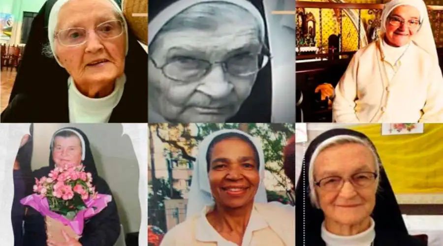 Photos of the six nuns from the same Brazilian convent who died within one week. Five died from COVID-19. Facebook Congregación de las Hermanas Franciscanas de la Sagrada Familia de María